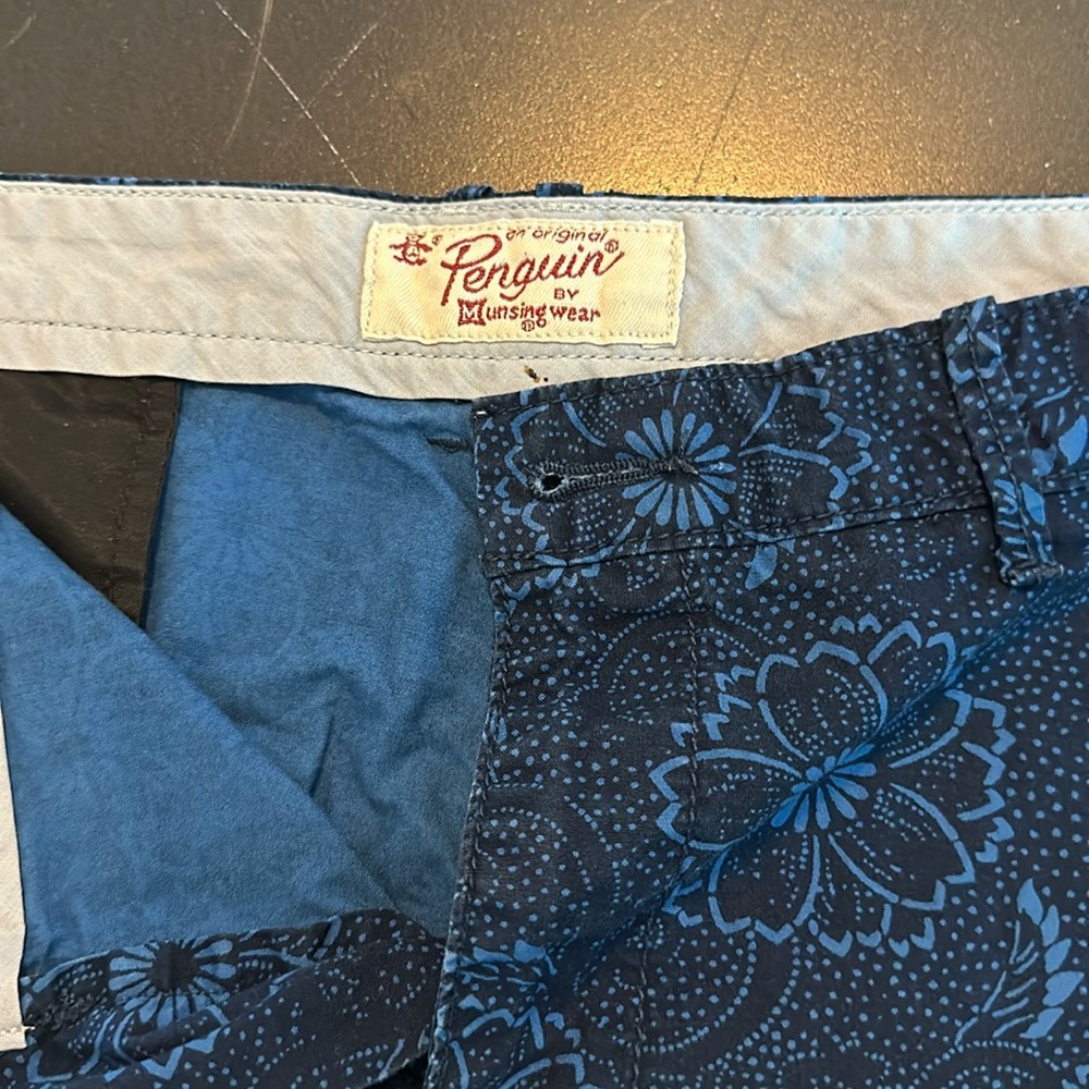 Blue floral pattern for 38” waist